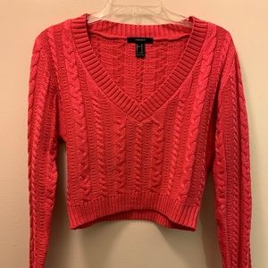 Chunky Cable-Knit Cropped Sweater